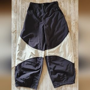 Free People HI Five Pants windbreaker black white women's small